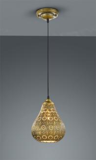 Orientalische LED Pendelleuchte im Marrakesch Design, Altmessing