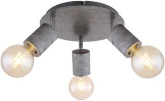 Globo Deckenlampe Deckenleuchte Deckenstrahler 3 Flammig Metall silber 54036-3