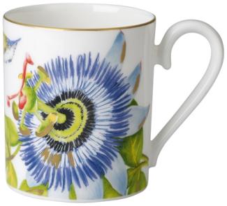 Villeroy & Boch Amazonia Becher mit Henkel Premium Bone Porcelain bunt 1035149651 / ! Vorteilset mit 6 * diesem Artikel und 4 EKM Living Trinkhalme aus Edelstahl !