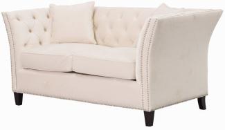 Dekoria Sofa Chesterfield Modern Velvet Cream 2-Sitzer