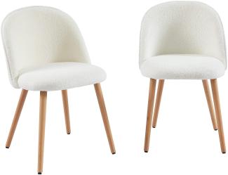 BAÏTA Macaron Set mit 2 Stühlen, Holz, weiß, L51cm
