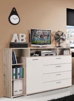 Forte BEACH Sideboard Sandeiche weiß 153 cm