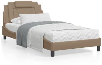 Bett mit Matratze Cappuccino-Braun 100x200 cm Kunstleder (Farbe: Braun)
