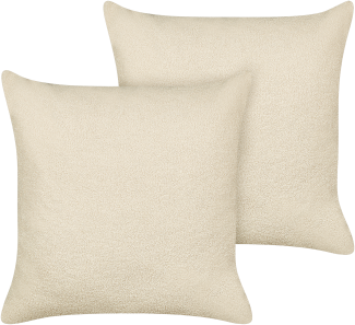 Kissen 2er Set Bouclé Beige LEUZEA 60 x 60 cm