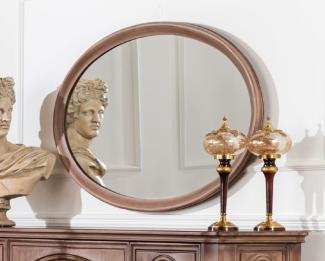 Casa Padrino Luxus Barock Spiegel Braun - Ovaler Massivholz Wandspiegel im Barockstil - Barock Möbel
