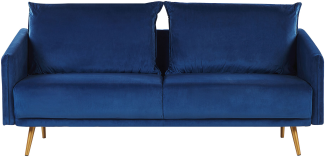 3-Sitzer Sofa Samtstoff dunkelblau MAURA