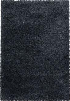 Hochflor Teppich Francesca rechteckig - 240x340 cm - Anthrazit