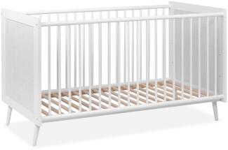 finori Babybett Dili 70 x 140 cm weiß / Dekor Rafia Geflecht weiß