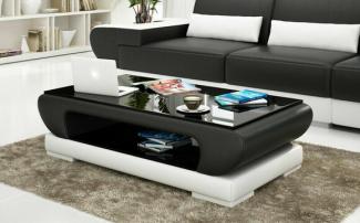 Couchtisch Leder Glastisch Design Tisch Sofa Beistell Couch Tische