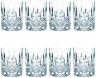 Nachtmann Noblesse Whiskybecher Set, 8er Set, Whiskyglas, Tumbler, Kristallglas, H 9. 8 cm