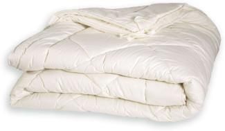 PureNature Vierjahreszeiten Bettdecke Schafschurwolle mit Knüpfbändern Vierjahreszeiten-Decke Schurwolle, 200x220 cm