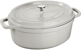 Staub La Cocotte Cocotte 27 cm, oval, Weisser Trüffel, Gusseisen