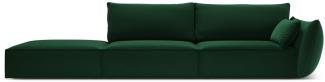Micadoni 4-Sitzer Links Samtstoff Sofa Kaelle | Bezug Bottle Green | Beinfarbe Black Plastic