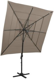 Sonnenschirm mit Aluminium-Mast 4-lagig Taupe 250x250 cm