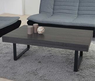 Couchtisch Kos T576, 40x110x60cm, FSC-zertifiziert ~ Schwarze Eiche-Optik, dunkle Metall-Füße