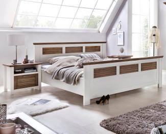 Schlafzimmer Set mit Bett 160x200 + Schrank 284cm + 2x Nachttische Pinie Laguna