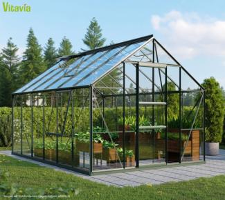 Vitavia Gewächshaus "Meridian 1 9900", smaragd grün, 9,9 m²,3 mm ESG