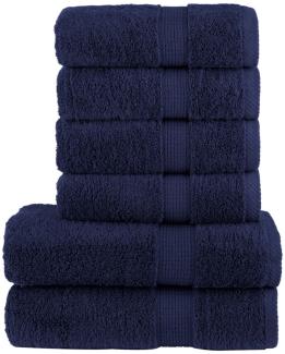 6 tlg. Premium-Handtuch-Set Marineblau 600 g/m² 100% Baumwolle 137558