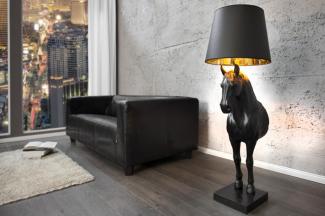 Casa Padrino Luxus Stehleuchte Pferd Schwarz Höhe 130 cm, Leuchte - Luxury Collection Pferde Leuchte - Horse Lamp