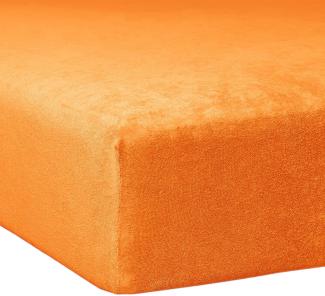 Traumschlaf Flausch Biber Spannbettlaken | 90x190 cm - 100x200 cm | orange