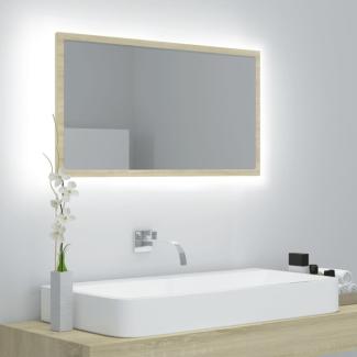 vidaXL LED-Badspiegel Sonoma-Eiche 80x8,5x37 cm Spanplatte