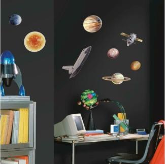 RoomMates wandaufkleber Space Shuttle Planeten Vinyl 24 Stück