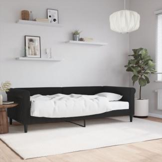 Tagesbett mit Matratze Schwarz 90x200 cm Samt (Farbe: Schwarz)