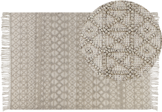 Teppich Wolle sandbeige 160 x 230 cm Kurzflor ALUCRA