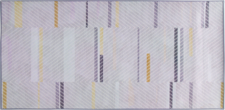 Teppich grau-gelb Streifenmuster 80 x 150 cm ERGENLI