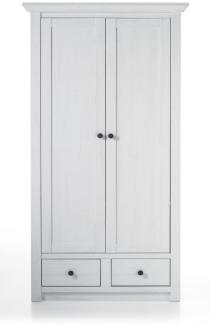Garderobenschrank Hooge in Pinie weiß Schuhschrank 105 x 206 cm