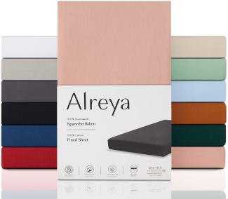Alreya Renforcé Spannbettlaken 160 x 200 cm - Babyrosa - 100% Baumwolle - Klassisches Spannbetttuch für Standardmatratzen bis 25cm Matratzenhöhe