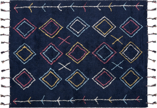 Teppich Baumwolle schwarz 160 x 230 cm geometrisches Muster CORUM
