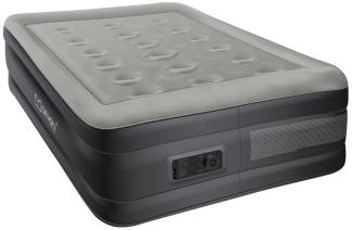 ML-DESIGN Luftbett aus Flockvelours mit elektrischer Luftpumpe, Grau, 196x97x47 cm, Wasserabweisend, Einzelbett mit Tragebeutel