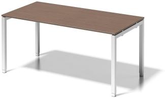 Cito Schreibtisch, 650-850 mm höheneinstellbares U-Gestell, H 19 x B 1600 x T 800 mm, Dekor nußbaum, Gestell verkehrsweiß