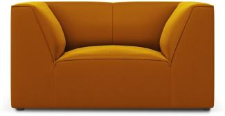 Micadoni Samtstoff Sessel Ruby | Bezug Yellow | Beinfarbe Black Plastic