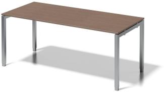 Cito Schreibtisch, 650-850 mm höheneinstellbares U-Gestell, H 19 x B 1800 x T 800 mm, Dekor nußbaum, Gestell silber