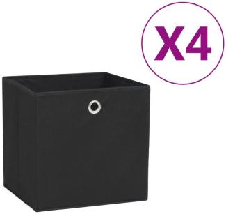 Aufbewahrungsboxen 4 Stk. Vliesstoff 28x28x28 cm Schwarz