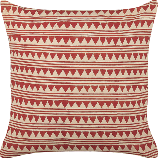 Dekokissen geometrisches Muster Baumwolle rot beige 45 x 45 cm DEGLUPTA