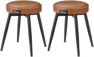 VASAGLE Esszimmerstühle (2 St), Sitzhocker, EKHO Series, Kunstleder, 48,2 cm hoch, karamellbraun