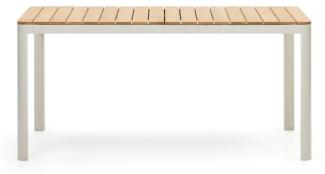 Nosh Bona Tisch 100% outdoor massives Teakholz und Aluminium in Weiß 160 x 90 cm