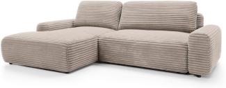 Selsey Alferia - Ecksofa mit Schlaffunktion, Breitcord-Bezug, beige, linksseitig