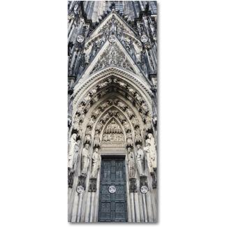 Queence Garderobe - "Cathedrales" Druck auf hochwertigem Arcylglas inkl. Edelstahlhaken und Aufhängung, Format: 50x120cm