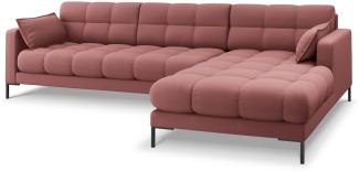 Micadoni 5-Sitzer Ecke rechts Sofa Mamaia | Bezug Pink | Beinfarbe Black Metal