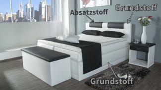 AUKONA| Boxspringbett Piano Weiß 140x200 | 7- Zonen Taschenfederkern Matratze, mit Komfortschaumtopper