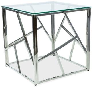 Couchtisch Glastisch Escada B 55x55x55cm Chrom
