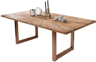 Tisch Tables & Co. Recyceltes Teak und Metall 240 x 100 x 75cm Kufengestell