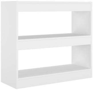 Bücherregal/Raumteiler Weiß 80x30x72 cm