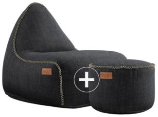 RETROit Cobana Outdoor Sitzsack Loungsessel mit Hocker – Sparset schwarz