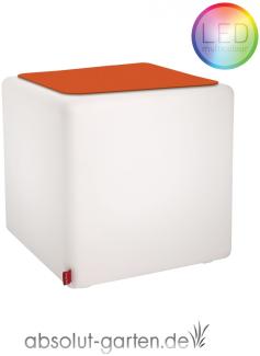 Beistelltisch Cube Outdoor LED Akku (Sitzkissen - orange)