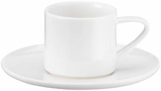 ASA Selection à table Espressotasse mit Untere / Untertasse, Stapelbar, Fine Bone China, Warmes Weiß, 60 ml, 1993013